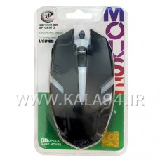 موس سیمی XP G697G گیمی اندازه بزرگ / چراغدار 7 رنگ LED / دارای 3 کلید / کلیک نرم با دقت بالا در ضرب مداوم / 6D OPTICAL MOUSE / پک طلقی 